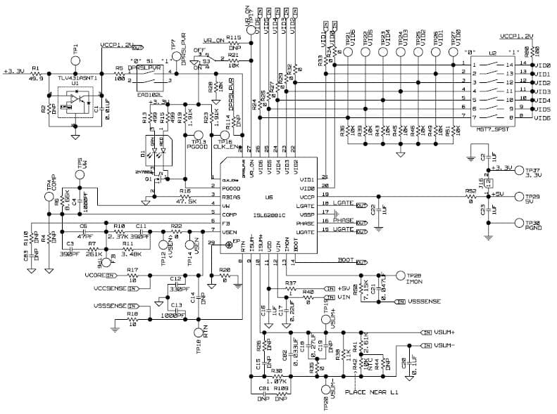 Application Note AN1553 for ISL62881 Synchronous Buck PWM GPU Controller Single Phase Implementing Intel IMVP6.5 Protocol With 26ADC Full Load