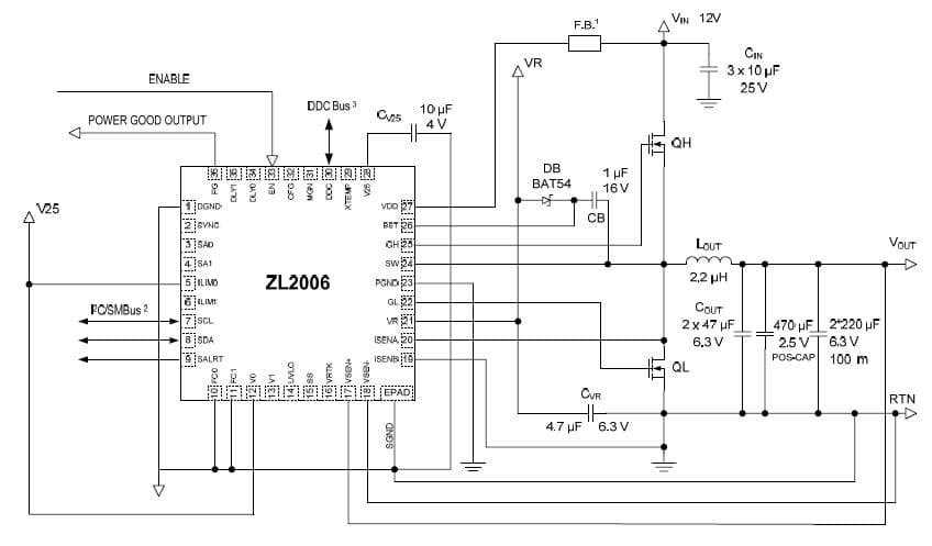 AN2010.0, Application Note for ZL2006 Digital DC Synchronous Buck Embedded Regulator Powering High Density Logic Devices