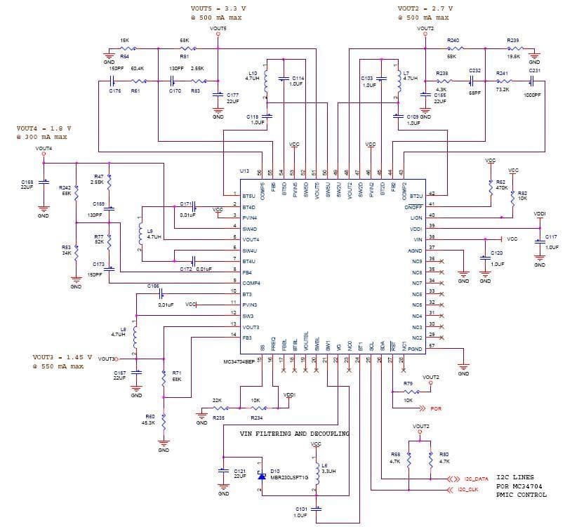 1.45V, 1.8V, 2.7V, 3.3V DC to DC Multi-Output Power Supply for Processor Power Management