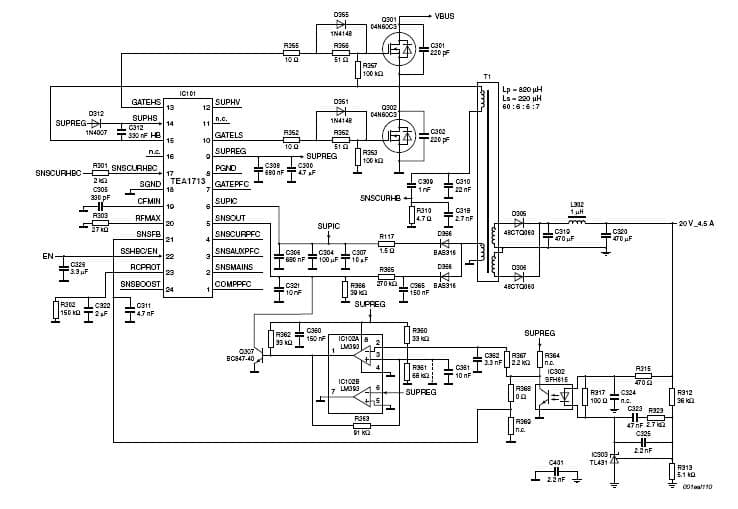 90W, 20V AC to DC Single Output Power Supply for Central Office Switch