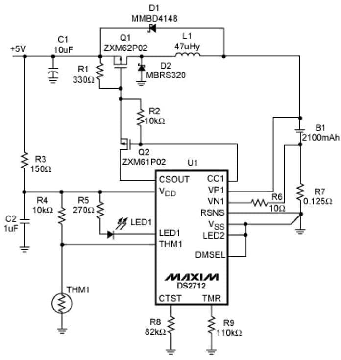 1-Cell, Nickel-Metal Hydride Battery Charger for Desktop PC