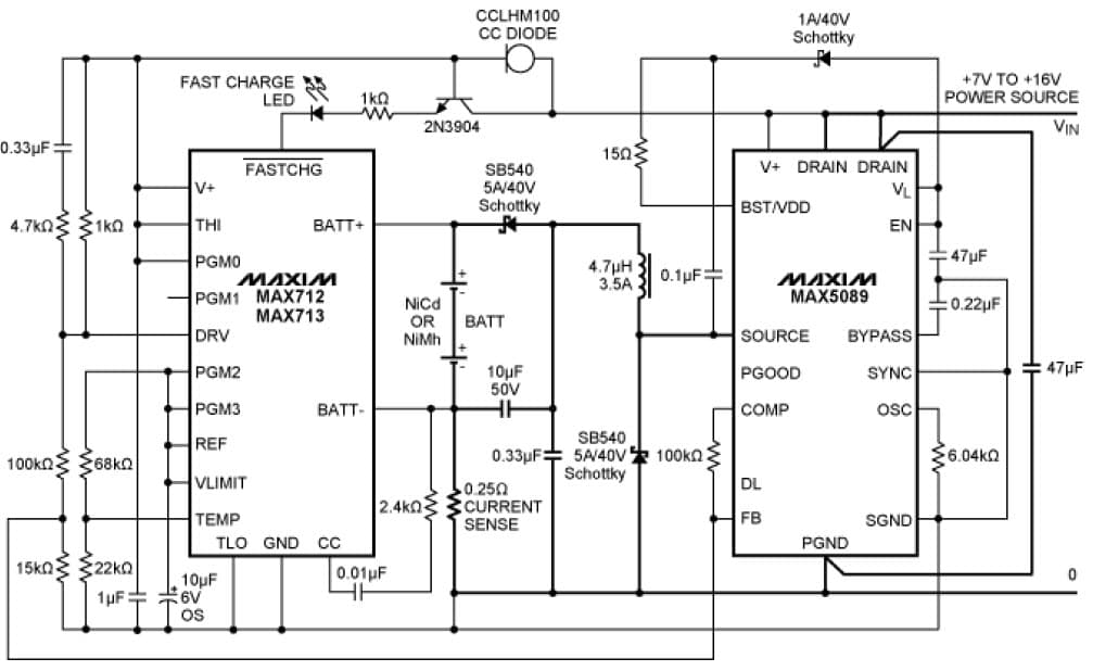 1.7V, 1 to 8-Cell, Nickel-Cadmium/Nickel-Metal Hydride Battery Charger for Cellular Phone