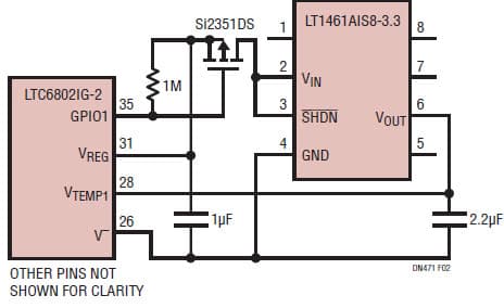 LT1461 as an External Calibration Source for an LTC6802 Li-Ion Battery Monitor