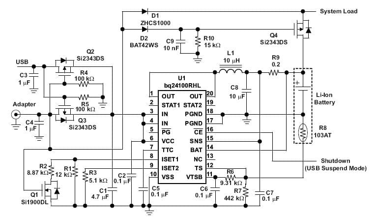 4.2V, 1-Cell, Lithium-Ion Battery Charger for Cellular Phone