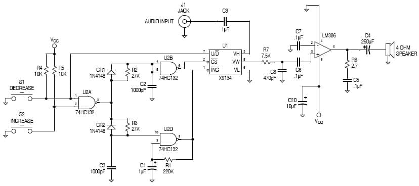 AN49.0, Application Note for Digital Audio Amplifier Gain Control using Logarithmic Digitally Controlled Potentiometers (XDCPs)