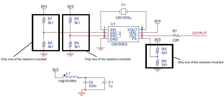 Spread Spectrum Clocking Using CDCS502, 100000KHz Crystal Oscillator