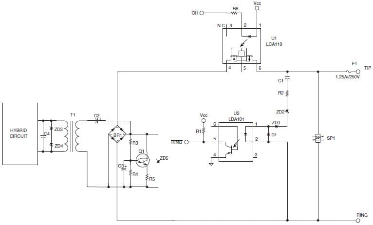 FXO/DAA Design Using Clare OptoMOS Components for North American/JATE DAA Using OptoMOS LDA101 and LCA110