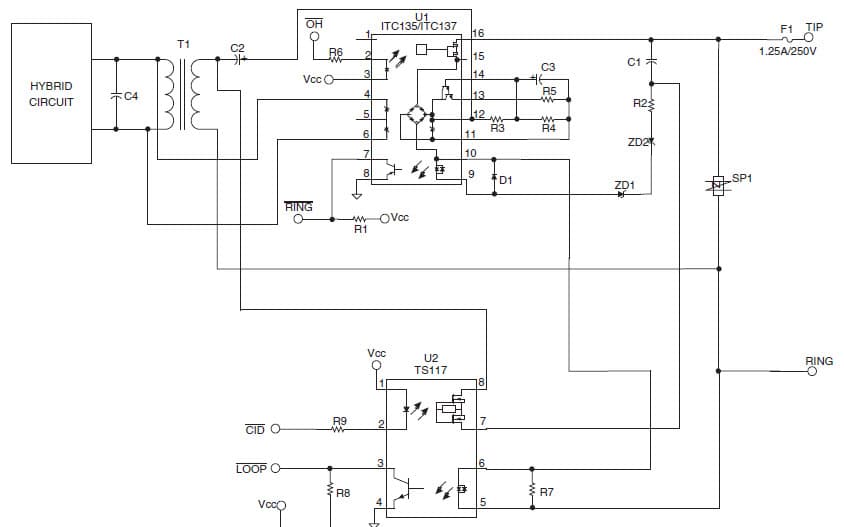 FXO/DAA Design Using Clare OptoMOS Components for Caller ID Detection Using TS117