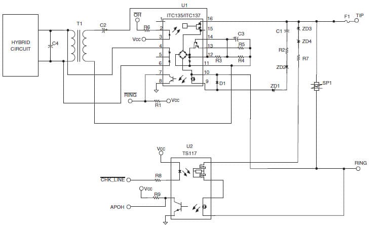 FXO/DAA Design Using Clare OptoMOS Components for Caller ID Detection Using TS117