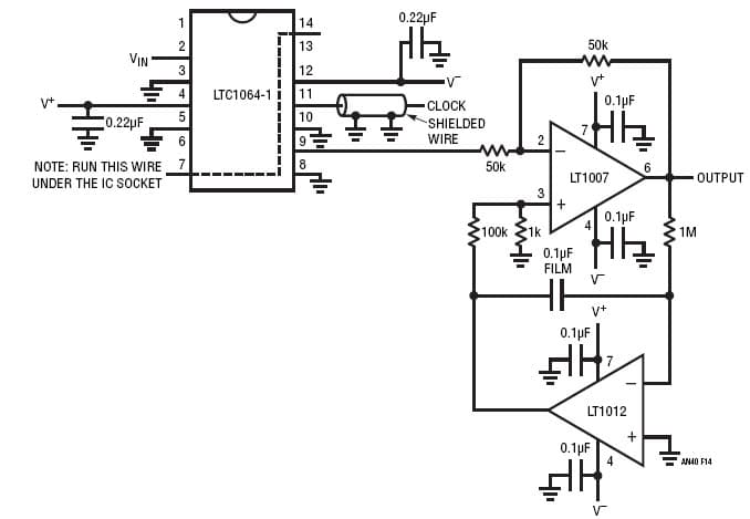 Elliptic low pass Filter (LTC1064-1) with Servo Offset Adjustment