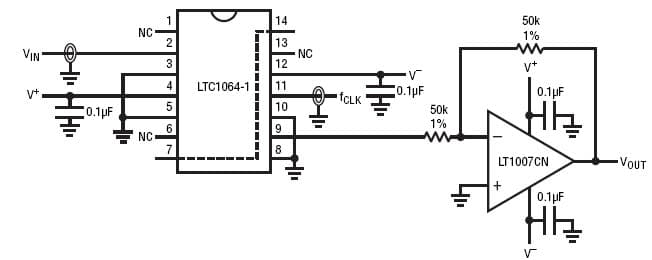 LTC1064-1, 8th Order Elliptic low pass Filter