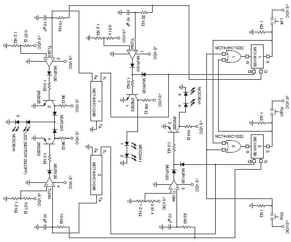 Control Circuit Contains Logic Gates and Analog Switches for Reversing One-Phase Motor