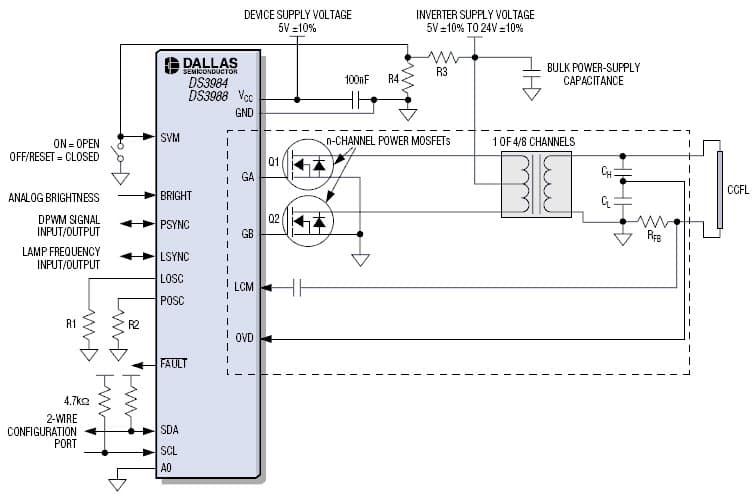 LCD Drive Circuit Used to Drive and Monitor Each Lamp Independently for Even Brightness in LCD TVs and PC Monitors