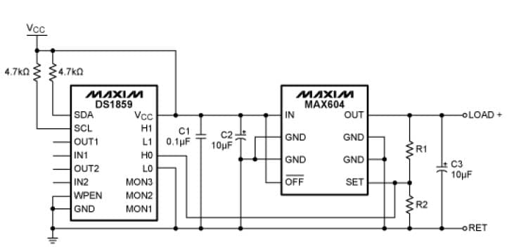 Variable Resistor and Temperature Indexed Lookup Table Compensate for Regulator Output