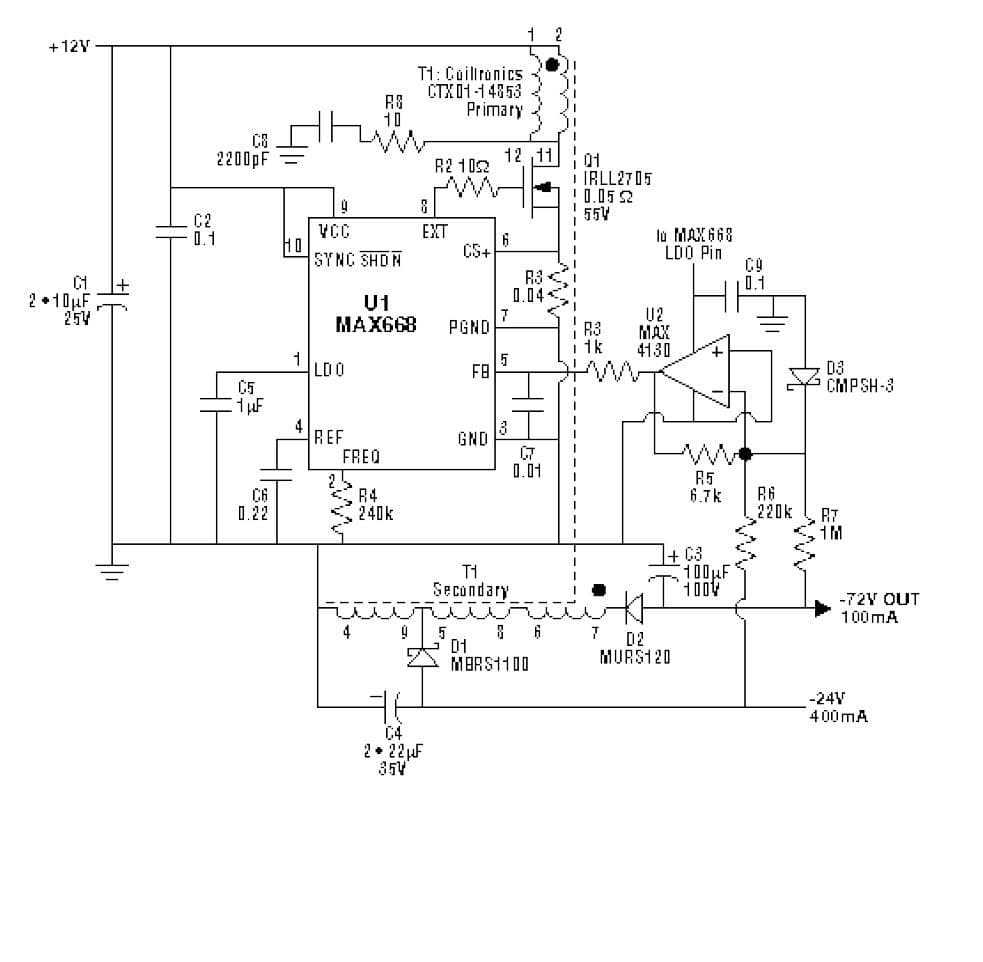 -72V, -24V DC to DC Multi-Output Power Supply for Communications & Telecom