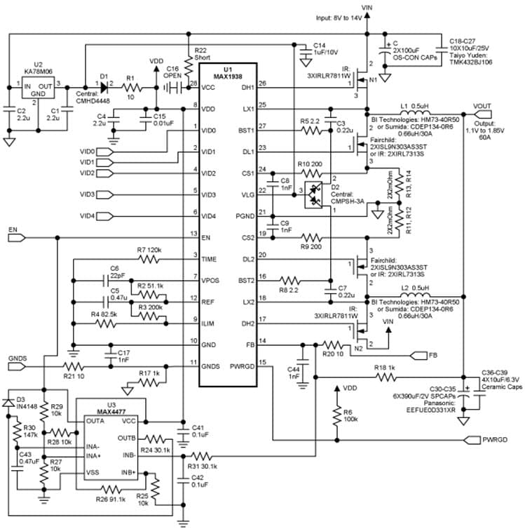 1.1 to 1.85V DC to DC Single Output Power Supply