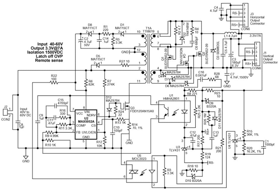 23W, 3.3V DC to DC Single Output Power Supply