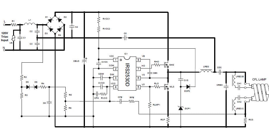 1-Lamp, 15W Fluorescent Lamp Driver for Electronic Ballast