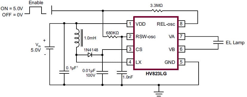 HV823, 1-Lamp General Lamp Driver for Personal Digital Assistant