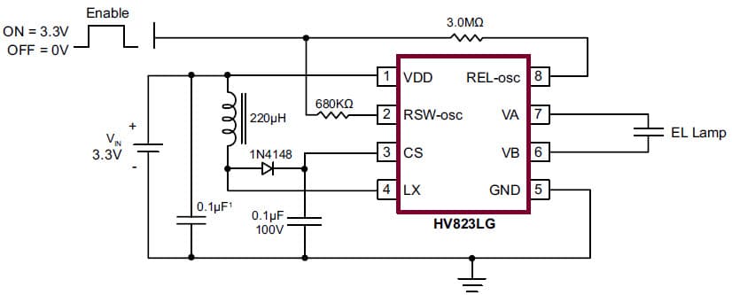 HV823, 1-Lamp General Lamp Driver for Personal Digital Assistant