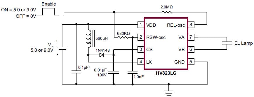 HV823, 1-Lamp General Lamp Driver for Personal Digital Assistant