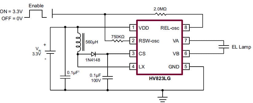 HV823, 1-Lamp General Lamp Driver for Cellular Phone