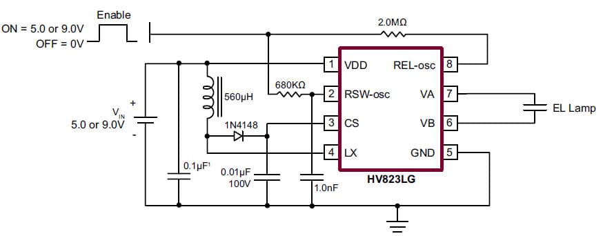 HV823, 1-Lamp General Lamp Driver for Personal Digital Assistant