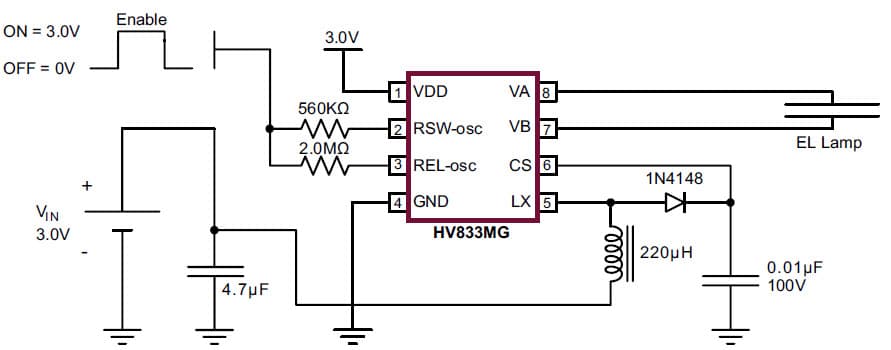 HV833, 1-Lamp General Lamp Driver for Caller ID