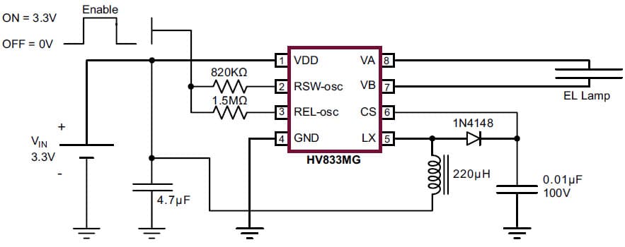 HV833, 1-Lamp General Lamp Driver for Caller ID