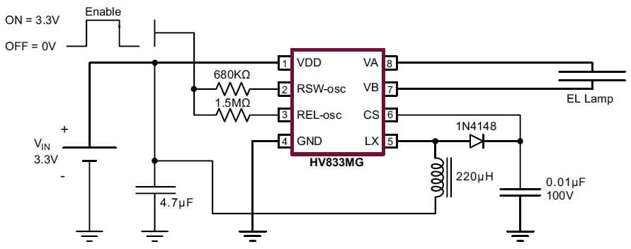 HV833, 1-Lamp General Lamp Driver for Digital Radio