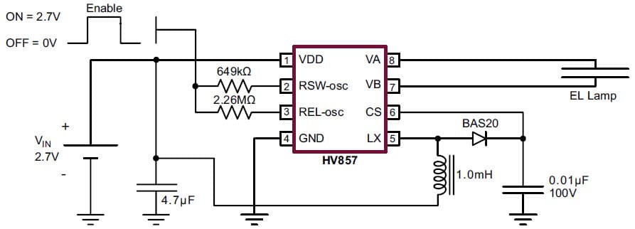 HV857, 1-Lamp General Lamp Driver for Watches