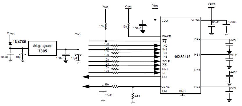 Quad SPST Analog Switch for Automotive Lighting