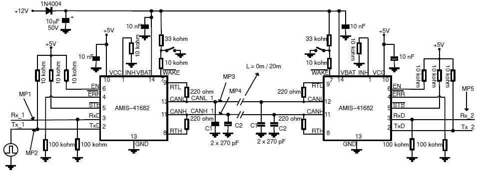 Application Circuit for the AMIS-41682 CAN Transceiver