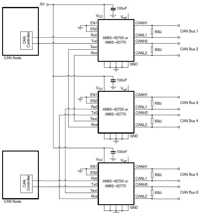 Adding CAN Nodes Application Circuit in Network Connection Board