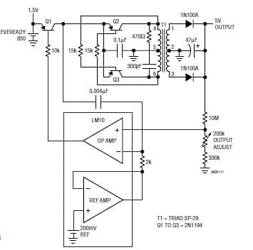 Single Cell Up Converter (1.5V to 5V)