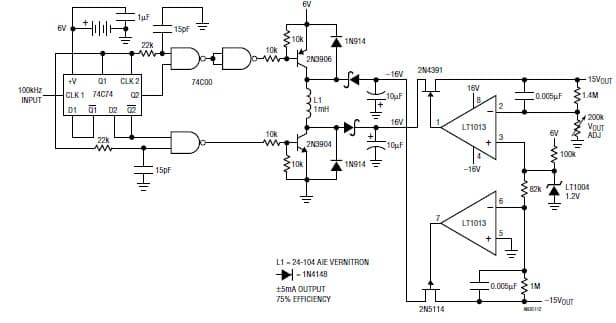 Low IQ, Isolated Converter (5V to 15V)