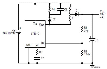 Current Boosted Boost Converter (16V-24V to 28V)