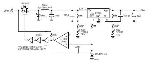 Micro-power Post Regulated Switching Regulator (6V-10V to 5V)