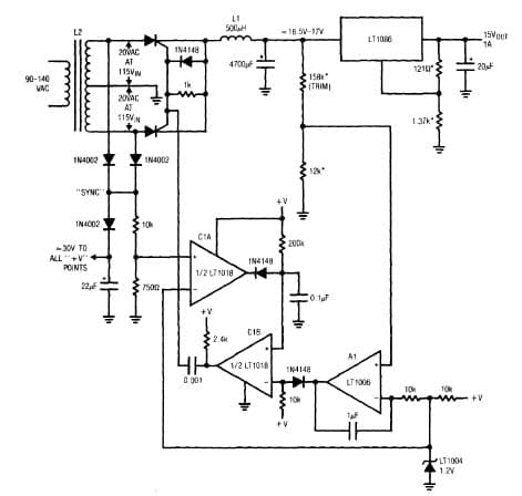 15V AC to DC Single Output Power Supply for Power Management