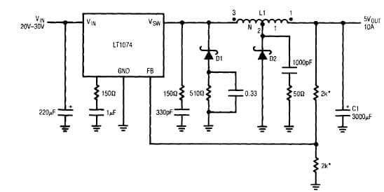 LT1074, Current Boosted Step-Down Regulator