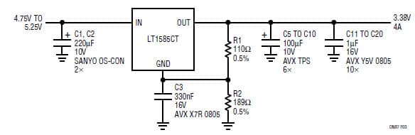 LT1585CT, Fast Regulator Paces High performance Processors