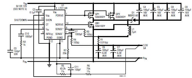 LTC1148, High Efficiency Power Sources for Pentium Processors