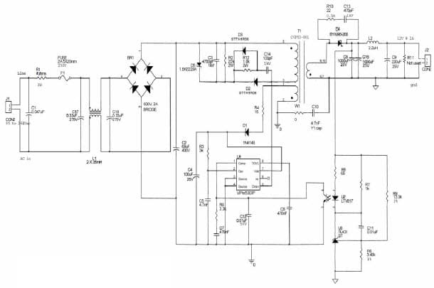 24W, 12V AC to DC Single Output Power Supply