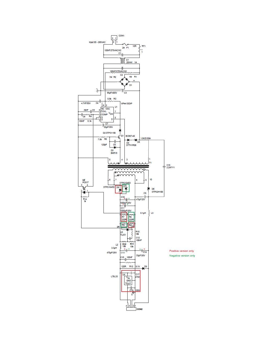 24.93W, -12V, -5V, 3.3V, 5V, 12V AC to DC Multi-Output Power Supply for Consumer Electronics