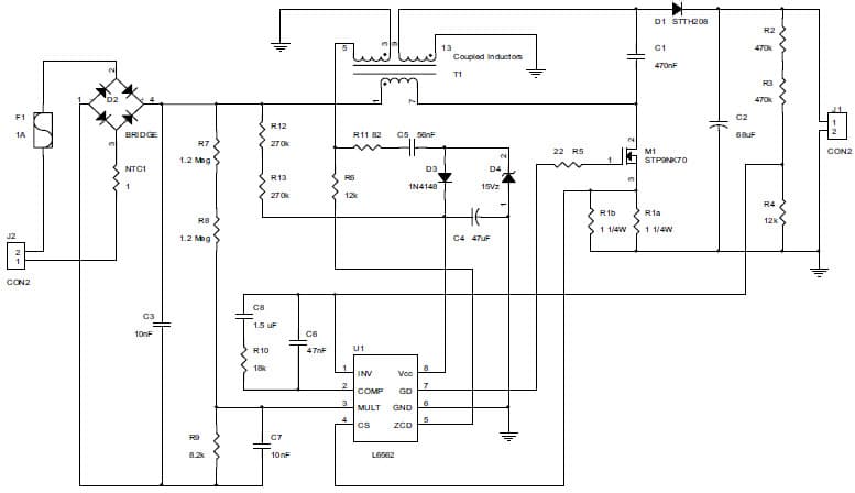 65W, 200V AC to DC Single Output Power Supply