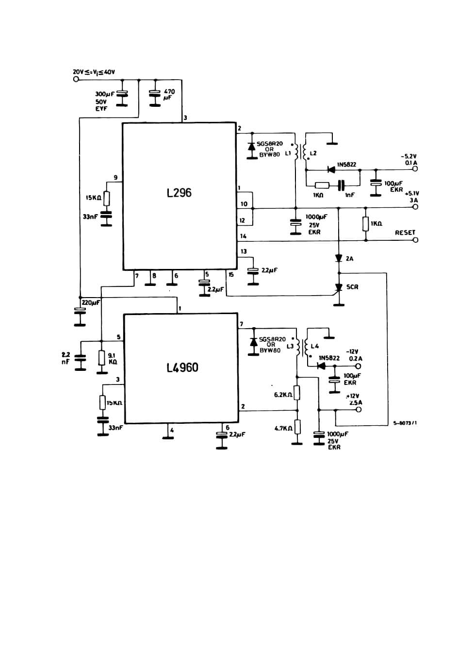 30W, -12V, -5V, 5V, 12V DC to DC Multi-Output Power Supply