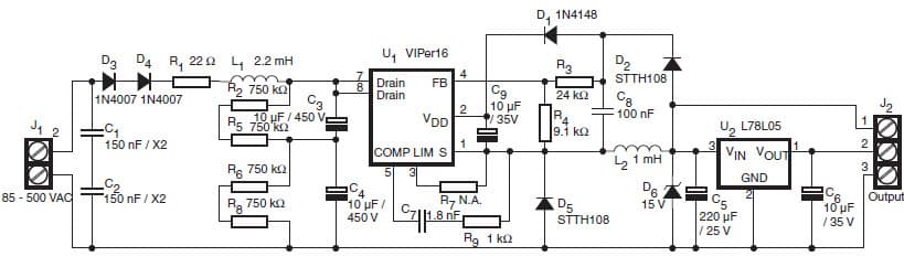 5V, 12V AC to DC Multi-Output Power Supply for Home Appliances