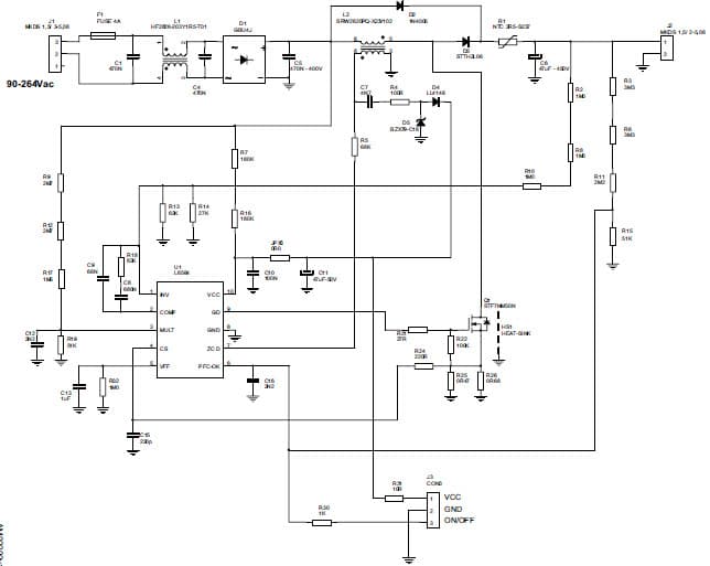 100W, 400V AC to DC Single Output Power Supply for Electronic Ballast