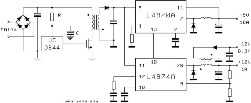 -12V, 5V, 12V AC to DC Multi-Output Power Supply