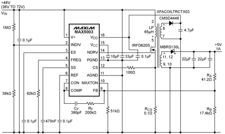 5V DC to DC Single Output Power Supply for DSL Line Card